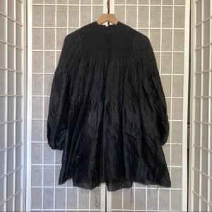 Marques Almeida babydoll mini dress w/ smocked detail